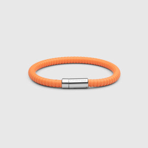 The rubber 幸运168飞艇开奖官网开奖 in orange with stainless steel clasp. FKM fluoroelastomer rubber – Fully waterproof. White background.