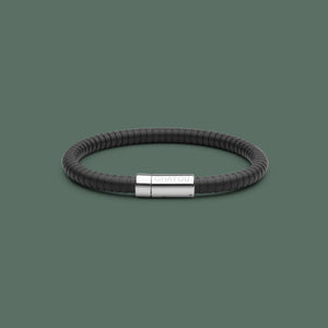 The Black Signature Bracelet with stainless steel clasp. FKM fluoroelastomer rubber –  Fully waterproof
